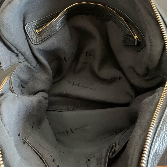 Halston Heritage Black Pebbled Leather Zipper Tote/Laptop bag. EUC - Picture 7 of 9